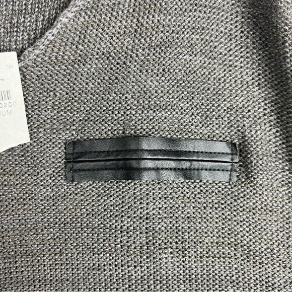 Daytrip Sweater womens medium charcoal gray cold shoulder open weave knit NWT - Picture 6 of 12